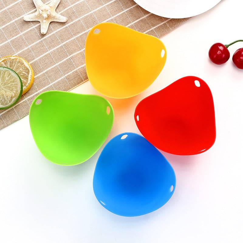 Set of 4 Non-Stick Silicone Egg Poachers for Microwave, Air Fryer, Stovetop - BPA-Free Kitchen Gadgets for Perfectly Poached Eggs - Cook Lux