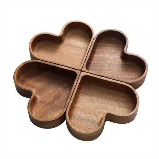 Rustic wooden serving tray set in a dining setting