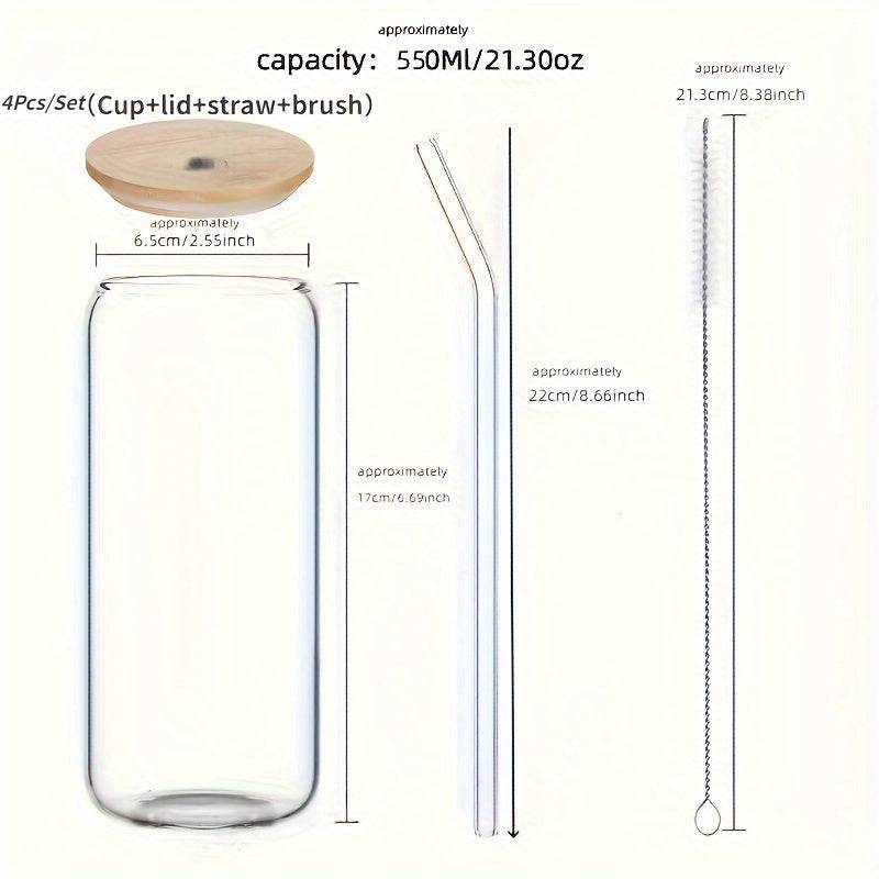 Environmentally-friendly glass cups with bamboo lids for tea and coffee