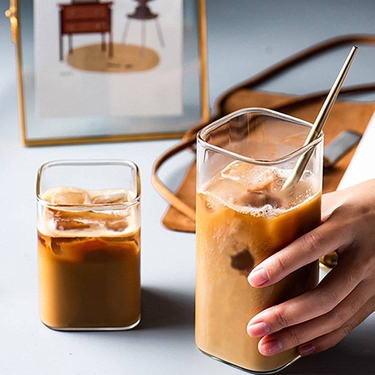 Heat-resistant borosilicate glass square cup