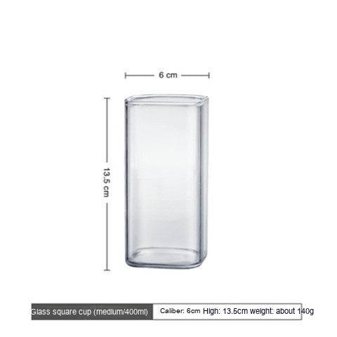 Elegant Borosilicate Glass Square Water Cup | Modern, Durable & Heat-Resistant - Cook Lux