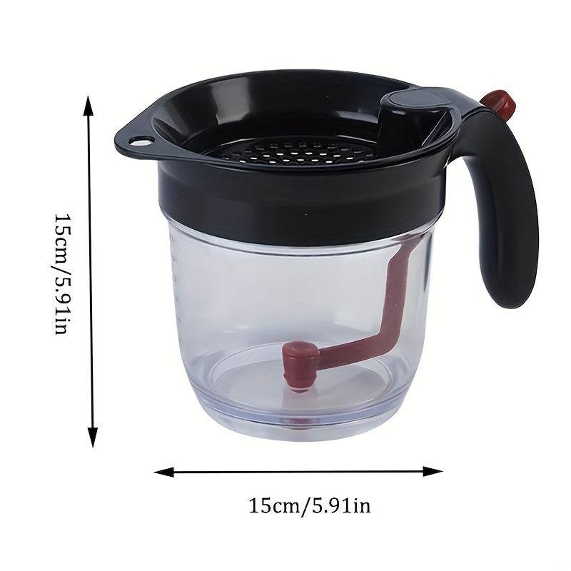 Mess-free gravy separator on worktop with roast meat