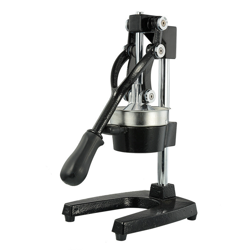Manual press juicer on a white background