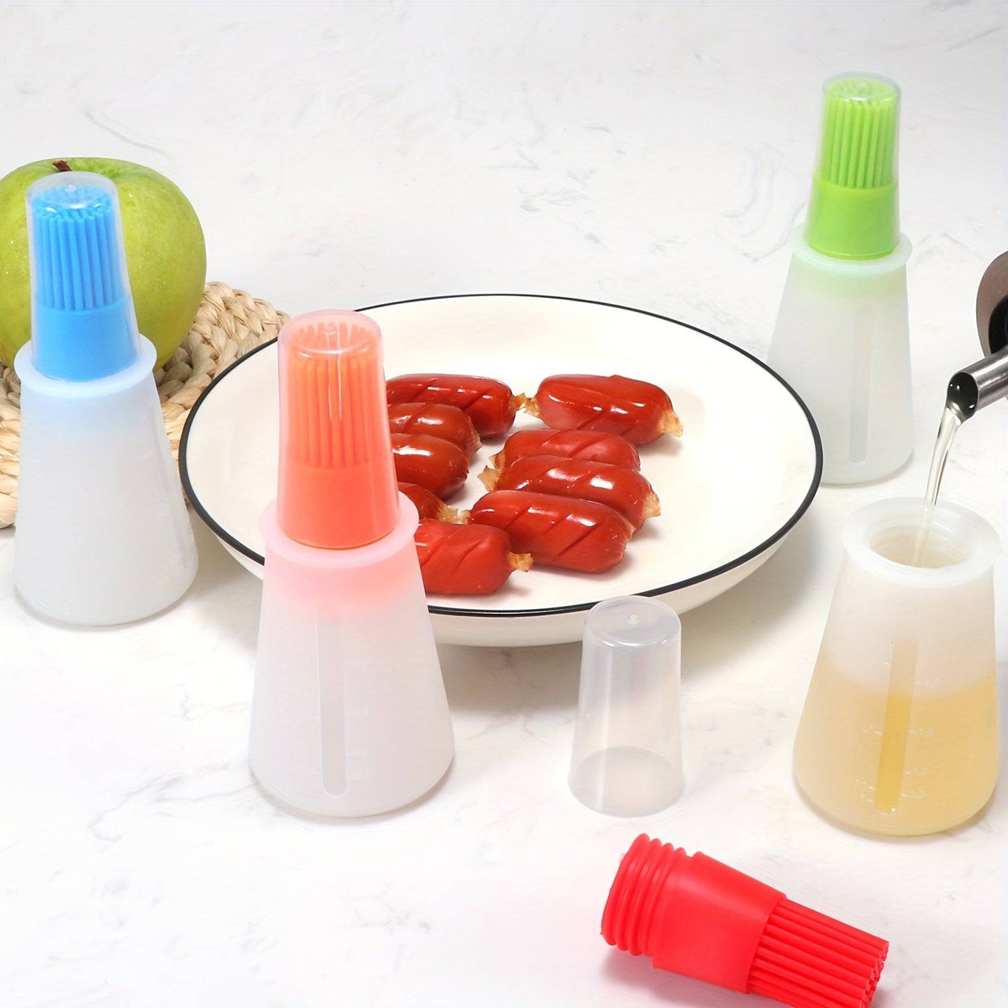 Versatile Silicone Oil Brush and Dispenser – Perfect for Grilling, Baking, and BBQ - Cook Lux