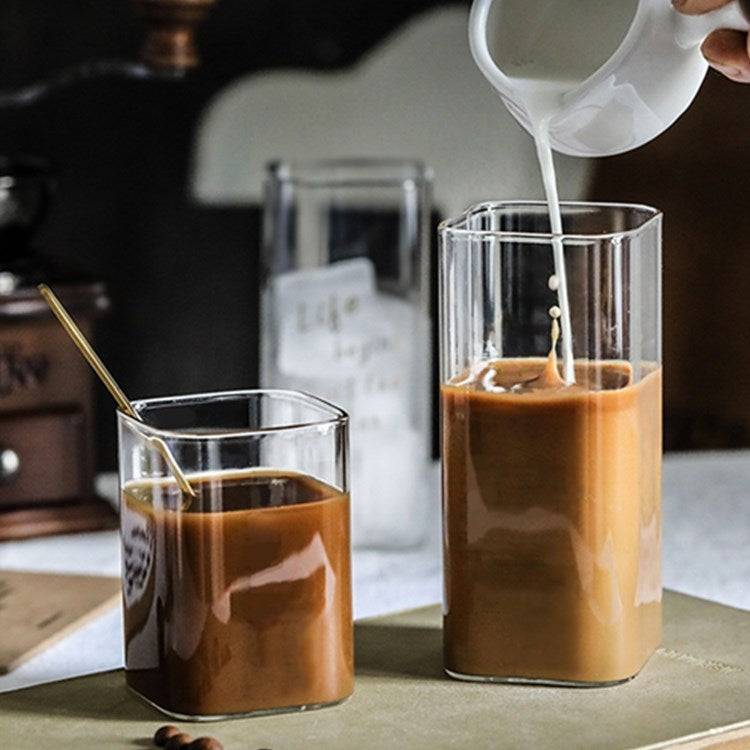Elegant Borosilicate Glass Square Water Cup | Modern, Durable & Heat-Resistant - Cook Lux
