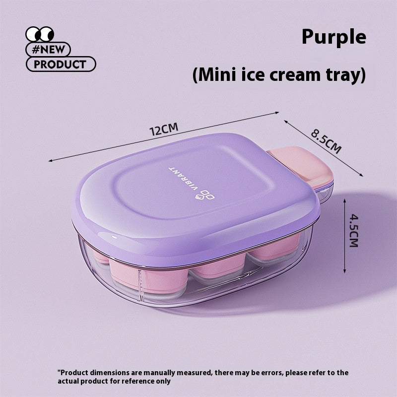 Ice Cream Shape Cube Mold – Press Ice Maker with Lid & Storage - Cook Lux