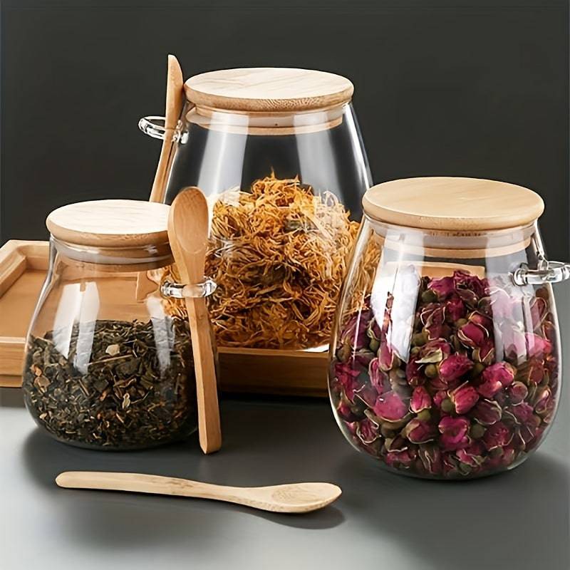 Reusable glass jar for pantry organisation