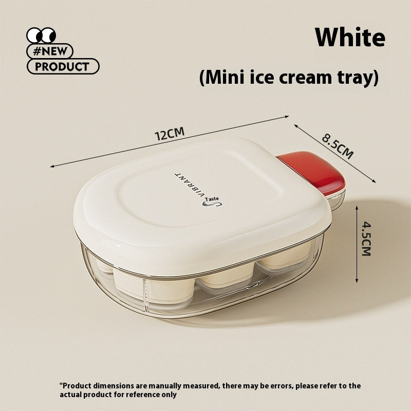 Ice Cream Shape Cube Mold – Press Ice Maker with Lid & Storage - Cook Lux