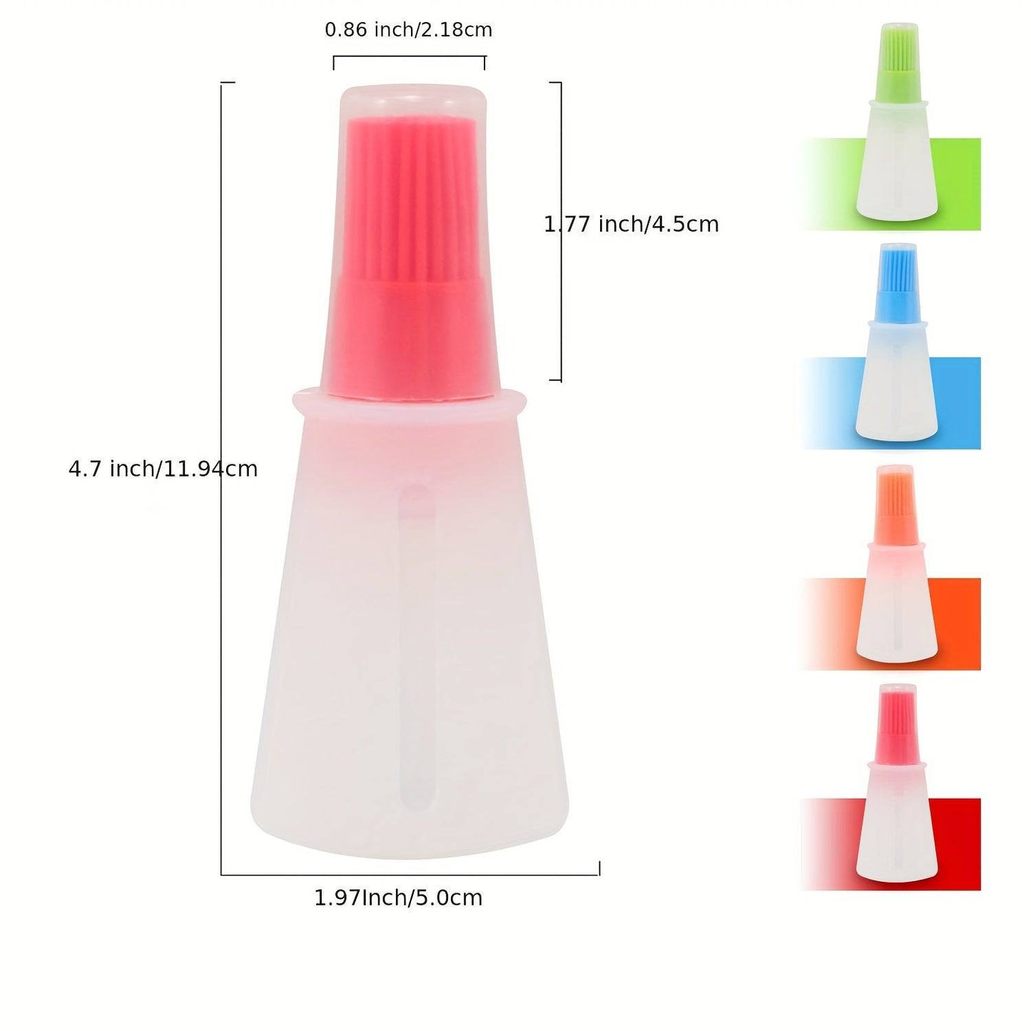 Compact, multi-use silicone oil brush and dispenser for precise cooking