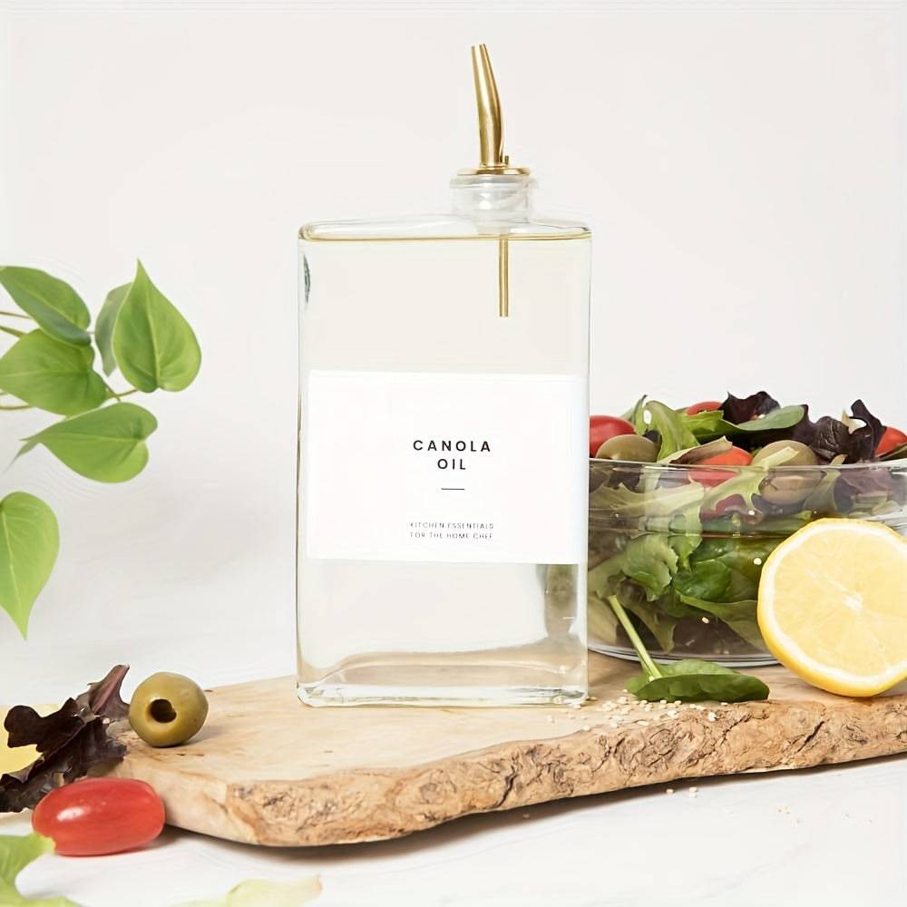 2pcs 16oz Glass Oil & Vinegar Dispenser Set - BPA-Free, Perfect for Olive Oil, Soy Sauce, Coffee Syrup - Ideal Kitchen & Restaurant Essentials - Cook Lux