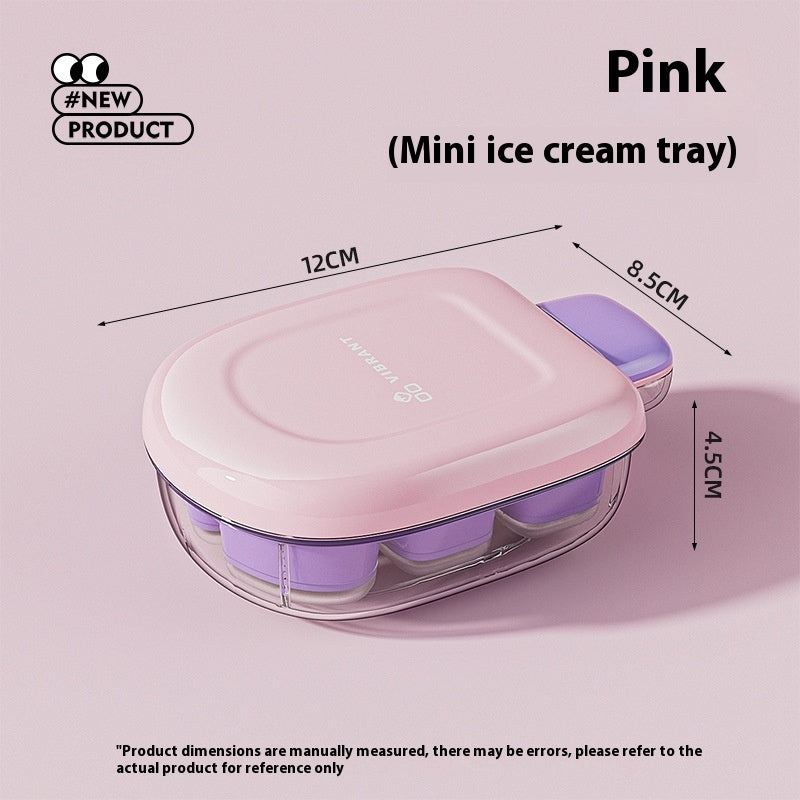 Ice Cream Shape Cube Mold – Press Ice Maker with Lid & Storage - Cook Lux