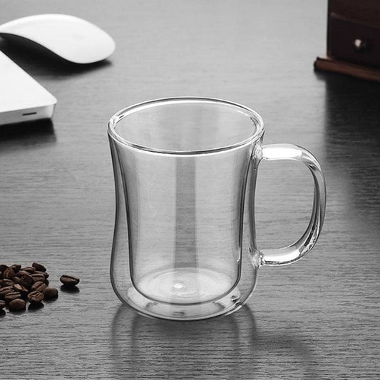 Double-wall coffee cup made of high-quality borosilicate glass