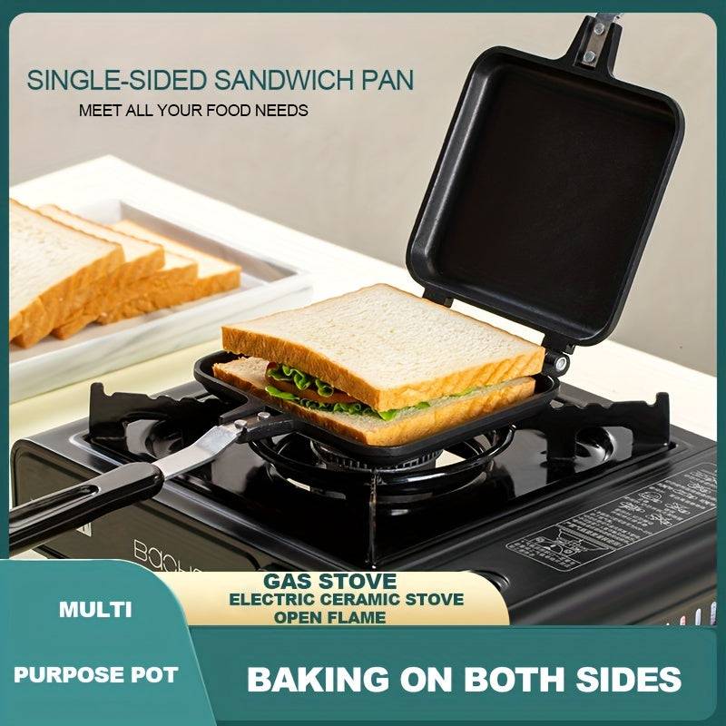 Non-stick double grill pan for indoor and outdoor cooking