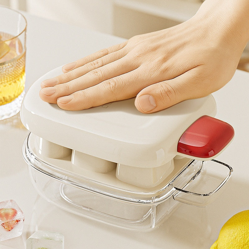 Ice Cream Shape Cube Mold – Press Ice Maker with Lid & Storage - Cook Lux