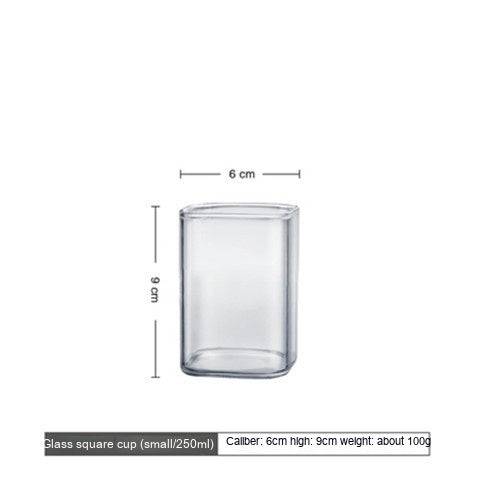Elegant Borosilicate Glass Square Water Cup | Modern, Durable & Heat-Resistant - Cook Lux