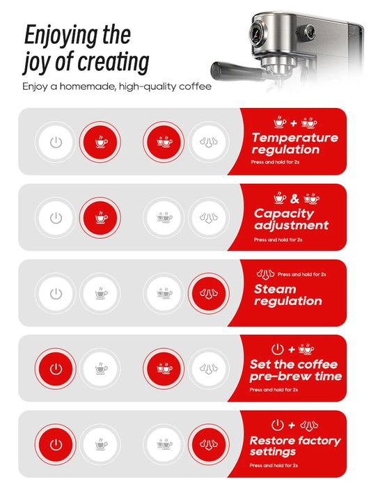 HiBREW H10B 20Bar Semi-Automatic Espresso Machine – Adjustable & Slim - Cook Lux