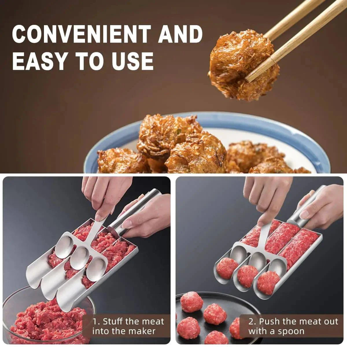 Easy-Release Non-Stick Meatball Maker Set: Perfect Meatballs Every Time - Cook Lux