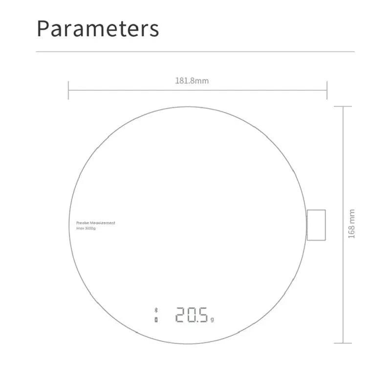 LED display of digital kitchen scale showing precise weight measurements