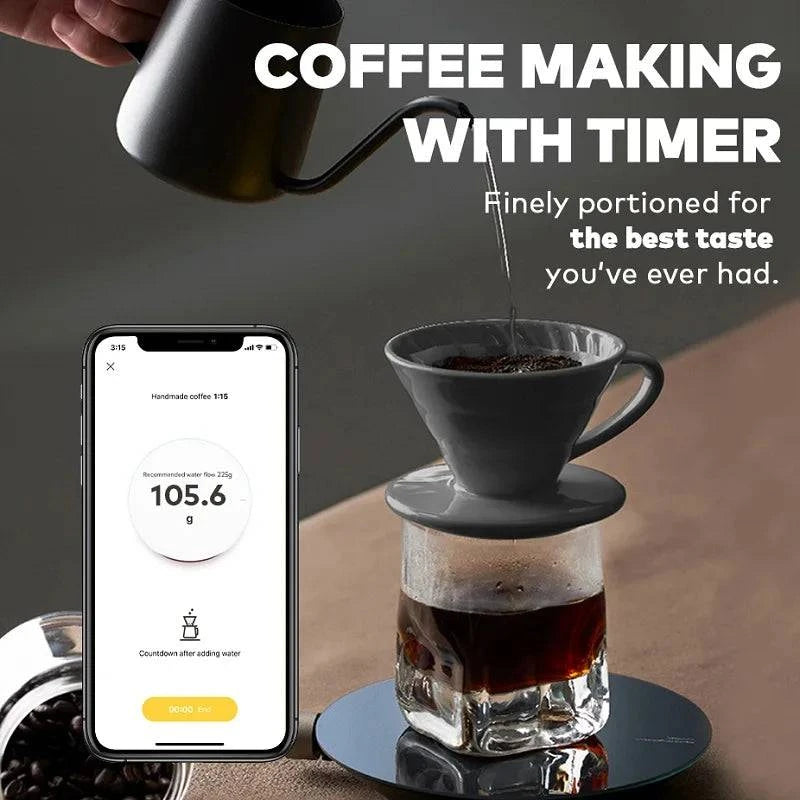 Bluetooth-enabled digital scale for recipe management and cooking precision