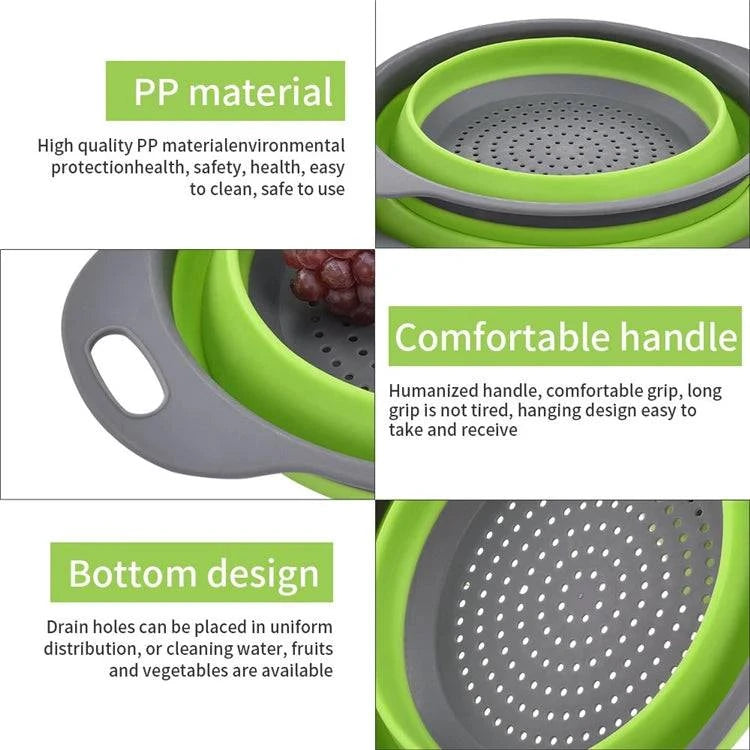 Foldable Silicone Drainer Basket - Space-Saving and Versatile - Cook Lux
