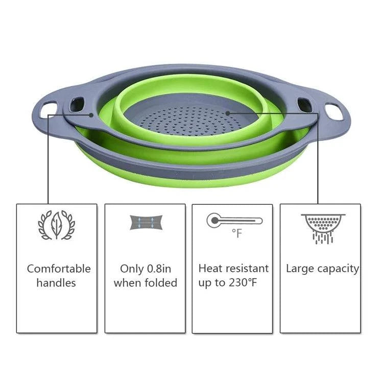 Foldable Silicone Drainer Basket - Space-Saving and Versatile - Cook Lux