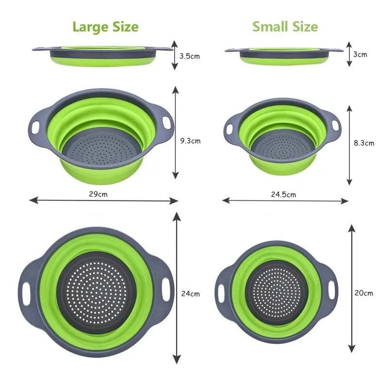 Foldable Silicone Drainer Basket - Space-Saving and Versatile - Cook Lux