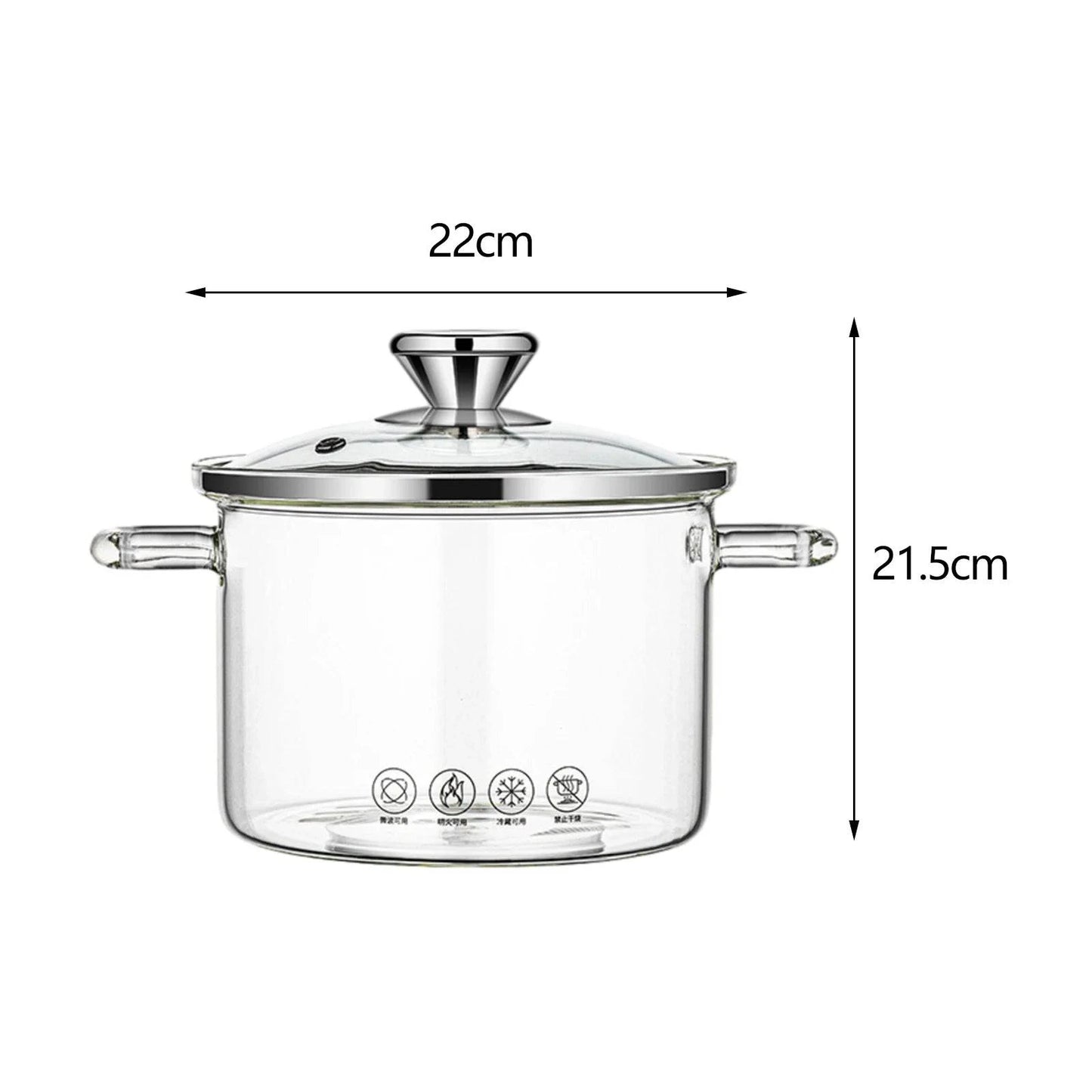 "Four-size glass saucepan set for hassle-free meal preparation"
