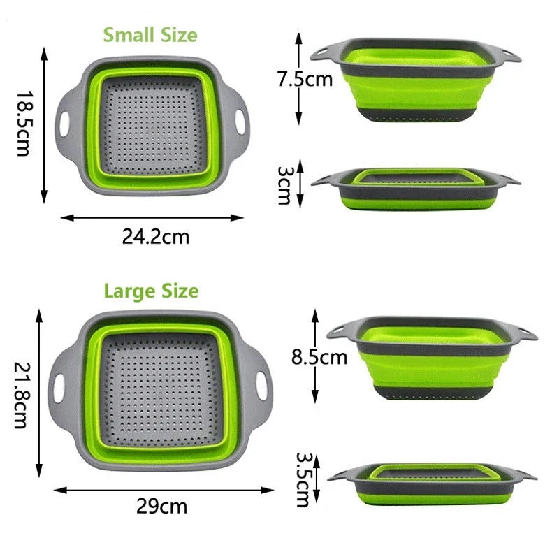 Foldable Silicone Drainer Basket - Space-Saving and Versatile - Cook Lux