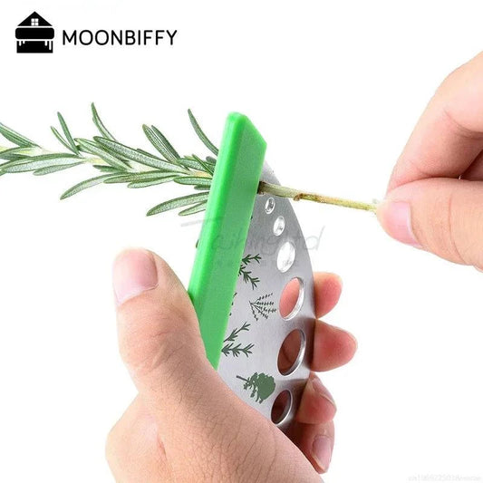 9-hole stainless steel herb stripper for fast and efficient leaf removal from herbs and greens