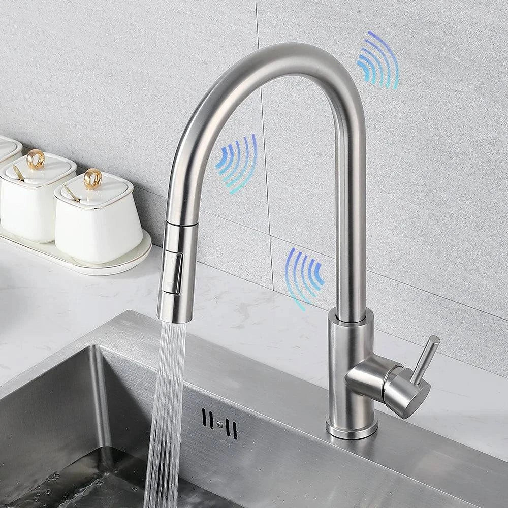 Smart Touch Kitchen Faucet - Crane Design with Sensor Technology - Cook Lux