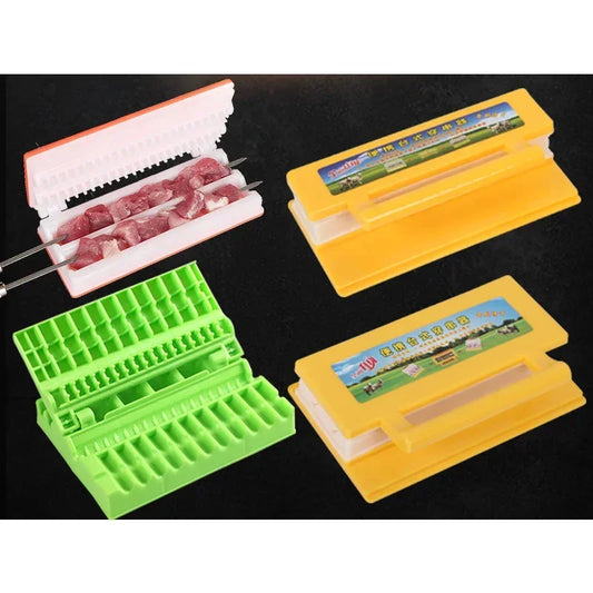 reusable plastic kebab maker in yellow