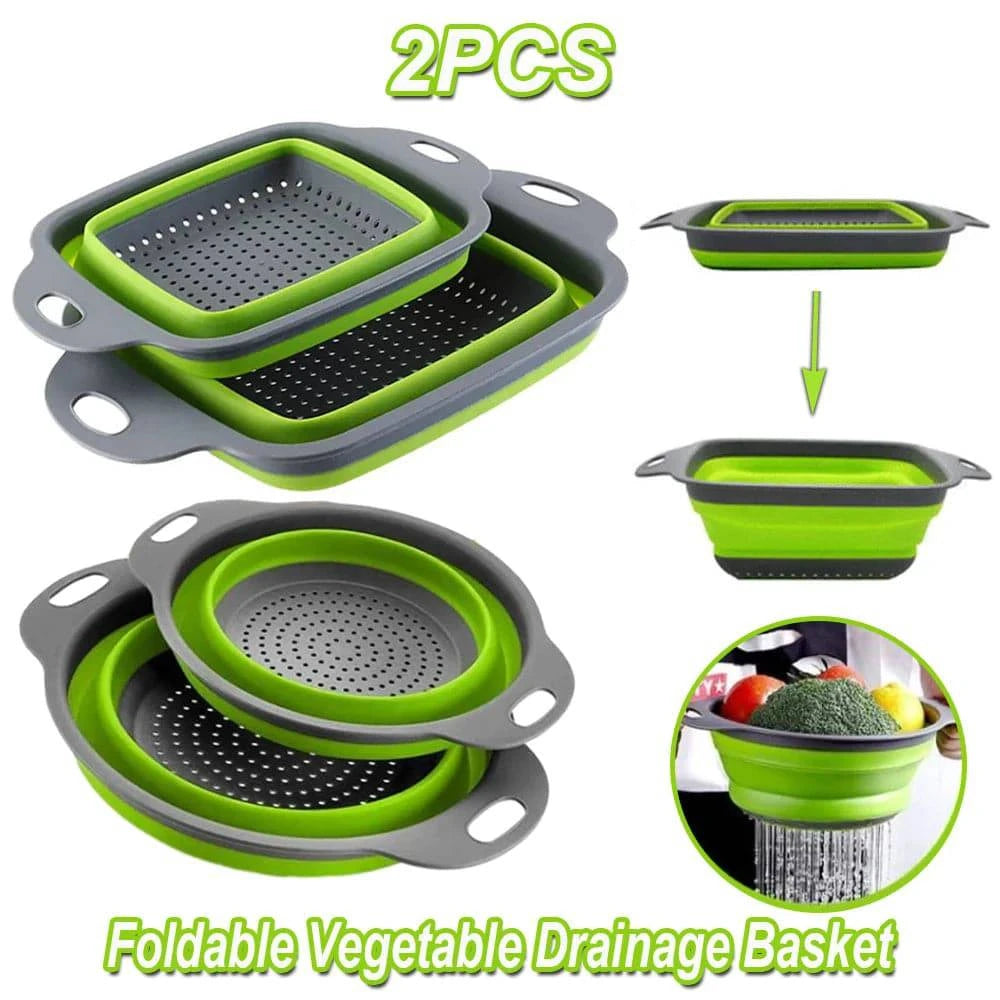 Foldable Silicone Drainer Basket - Space-Saving and Versatile - Cook Lux