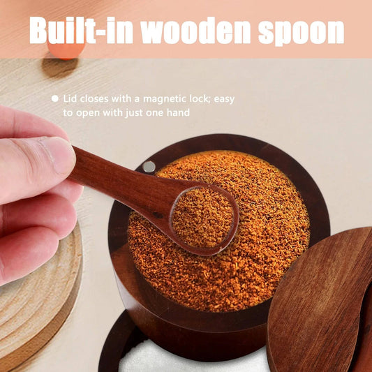 Elevate Your Kitchen with Our 2-Layer Acacia Wood Salt and Pepper Bowl - Cook Lux