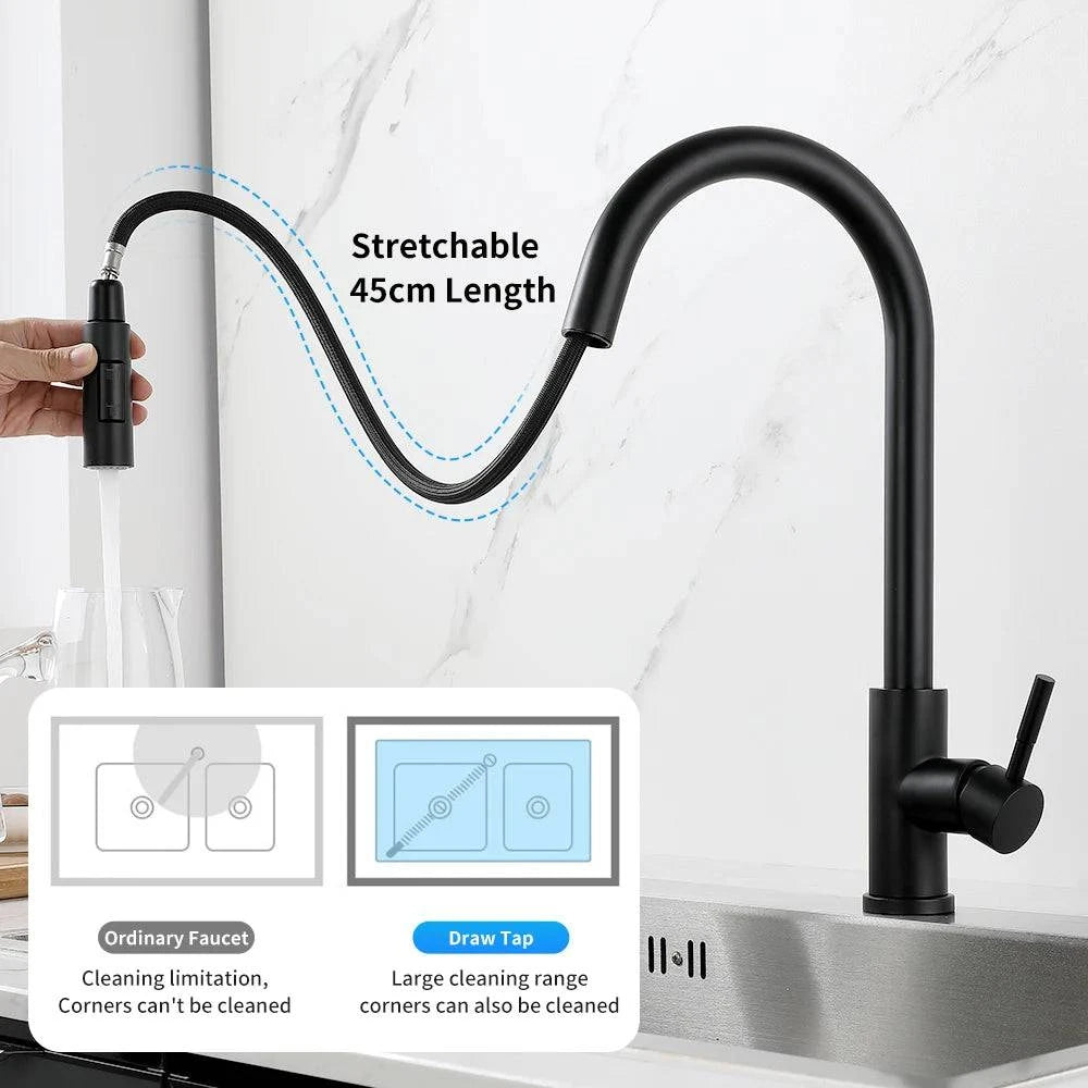 Smart Touch Kitchen Faucet - Crane Design with Sensor Technology - Cook Lux