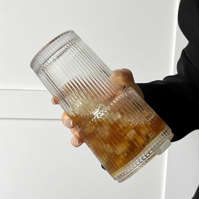 Leakproof glass coffee cup with straw UK