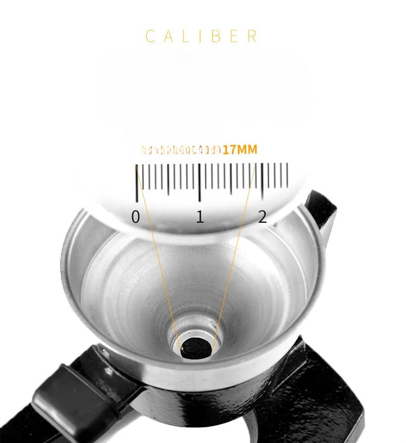 Manual Cold press Juicer calibre with measurement scale on a white background