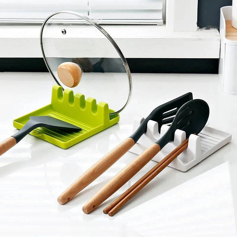 Durable kitchen utensil holder with spacious compartments for spoons and spatulas