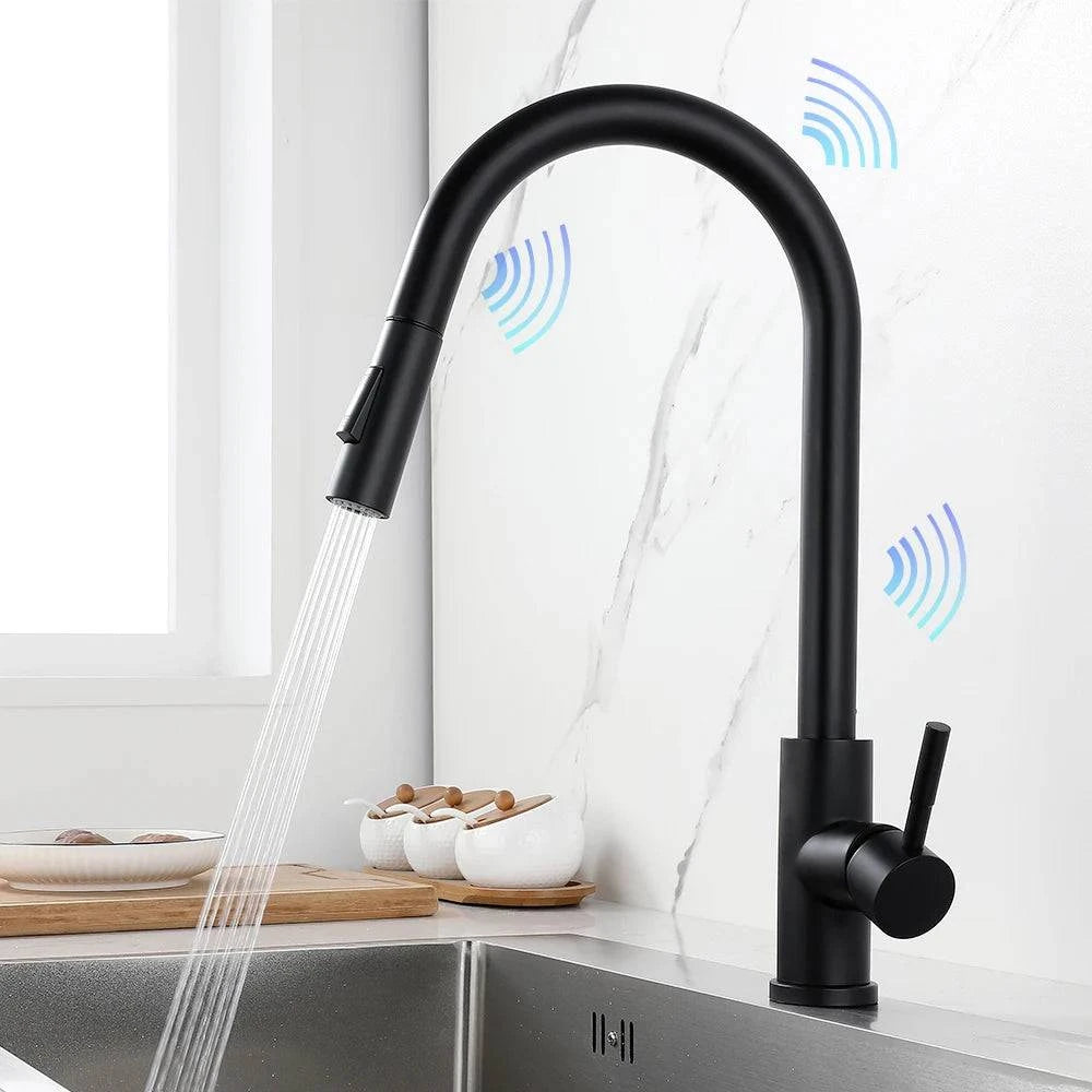 Smart Touch Kitchen Faucet - Crane Design with Sensor Technology - Cook Lux