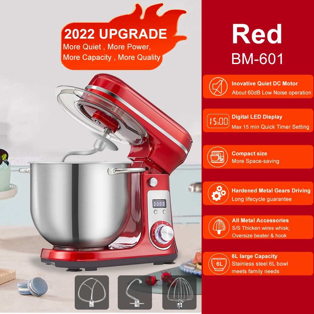 BioloMix tilt head stand mixer with dough hook
