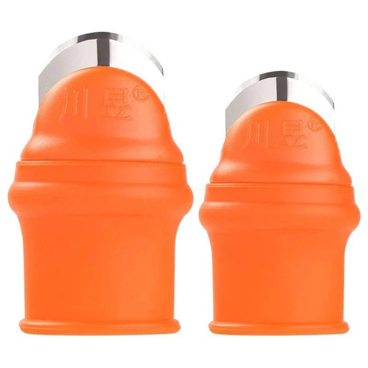 Silicone finger protectors with stainless steel blade for cutting and peeling. Cook Lux