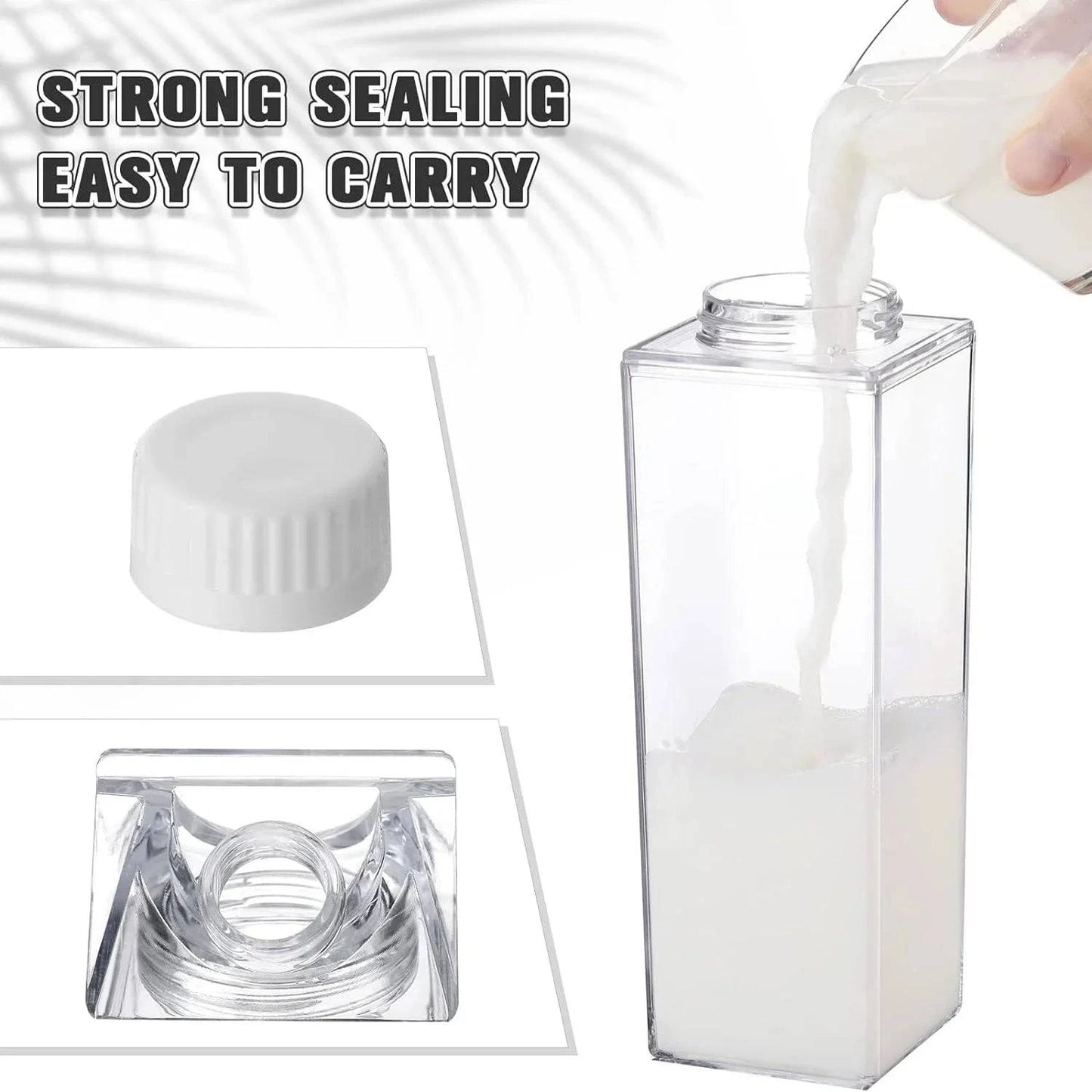 Eco-Friendly 2PCS Milk Carton Water Bottles | Stylish, Portable & Reusable Hydration Solution - Cook Lux