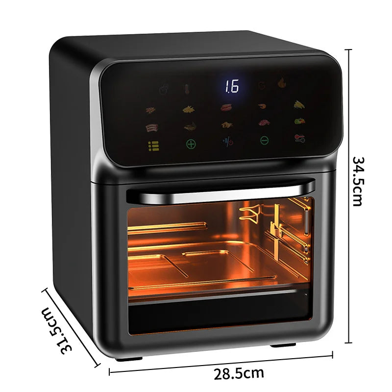 Intelligent temperature 10L air fryer, close-up of controls.
