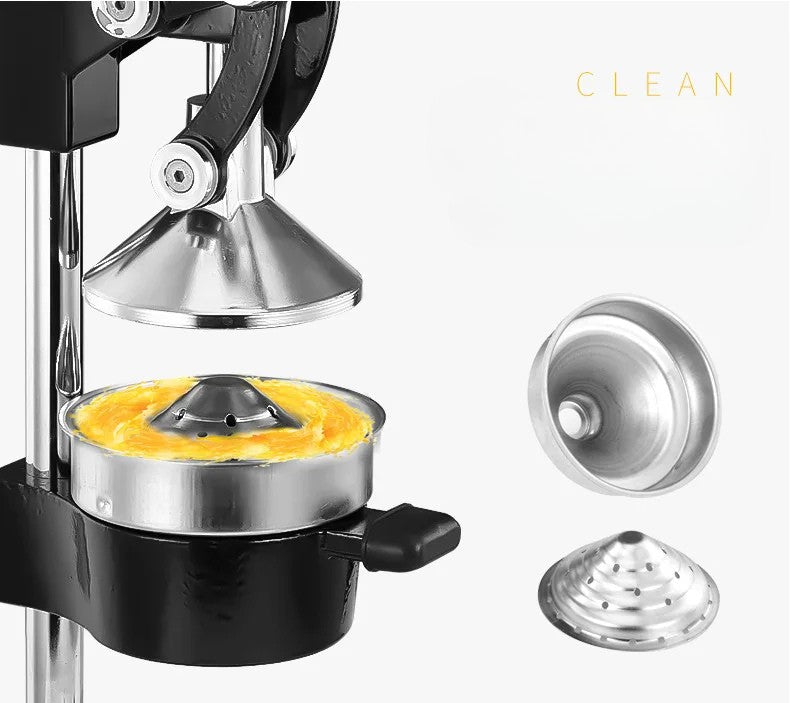 Solid cast iron hand press juicer