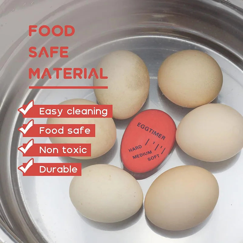 Perfect hard-boiled egg timer, clear visual indicator.