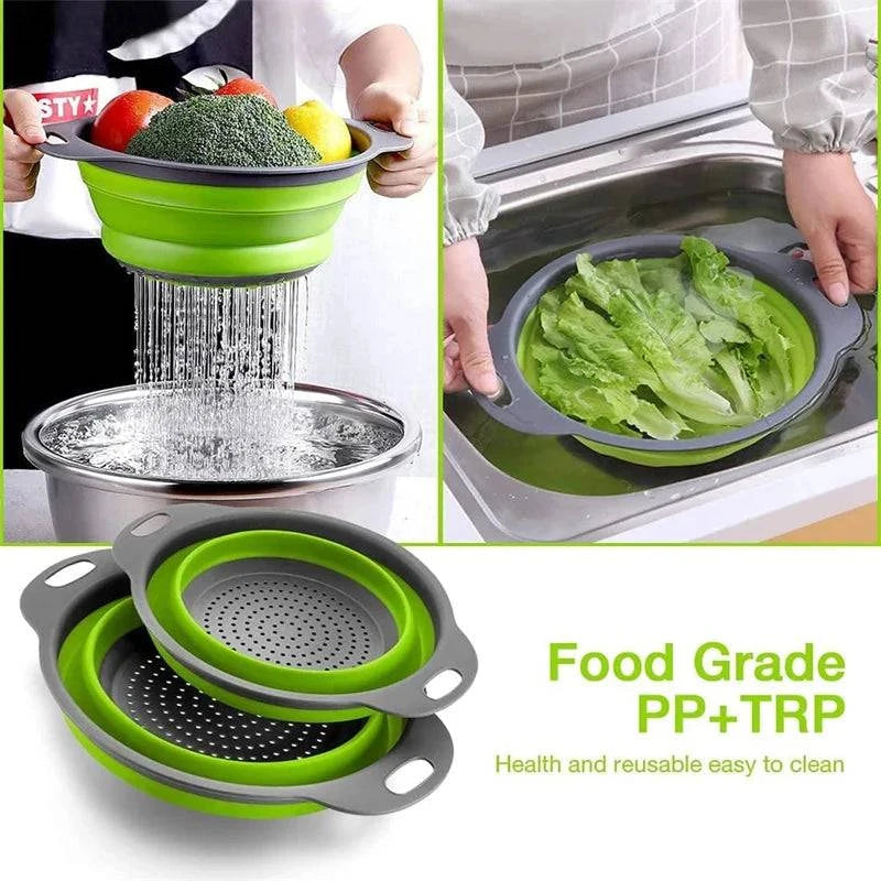Foldable Silicone Drainer Basket - Space-Saving and Versatile - Cook Lux