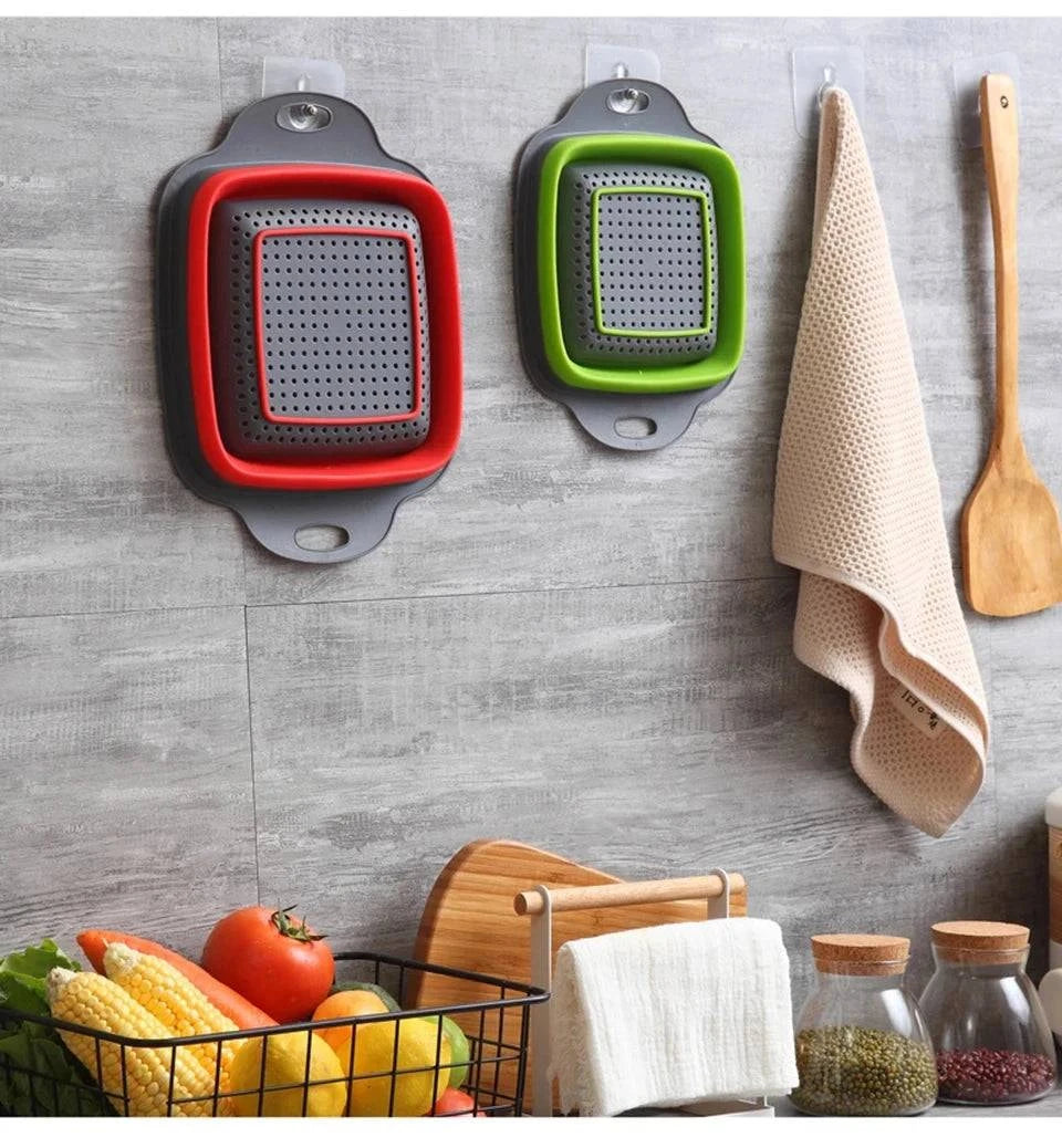 Foldable Silicone Drainer Basket - Space-Saving and Versatile - Cook Lux