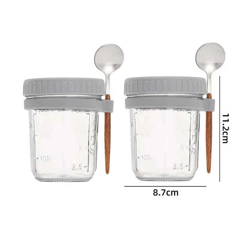 300ML Overnight Oats Cup with Spoon & Lid - Your Perfect Breakfast Companion - Cook Lux