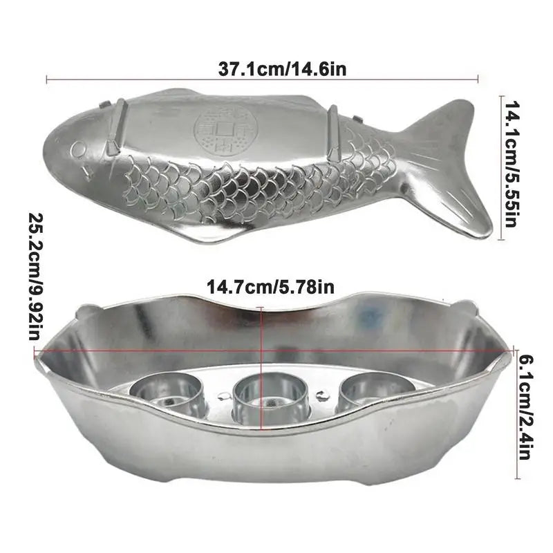 High-quality aluminum fish plate with oven, close-up of material.