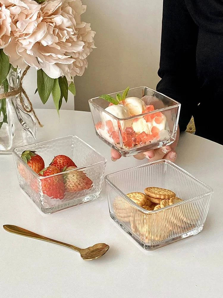 Simple Square Glass Bowl: Versatile Dining Elegance - Cook Lux