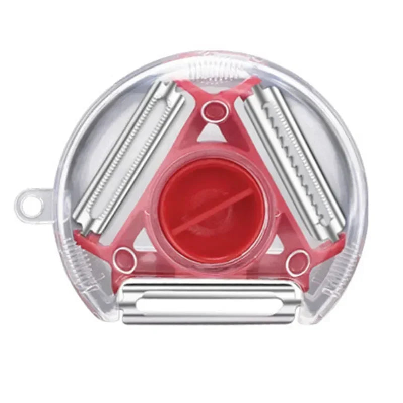 New 3 in 1 Magic Trio Peeler Set Slicer Shredder Peeler Julienne Cutter Multi Peel Blade Zesters Grater Kitchen Tool Accessories - Cook Lux